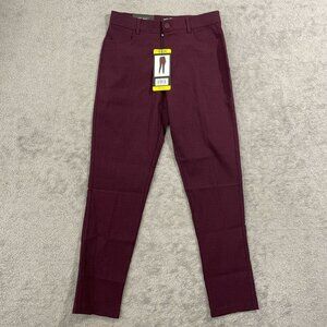 NEW Mario Serrani Women's S Italy Burgundy Textured Pull-On Pants Nylon & Viscos